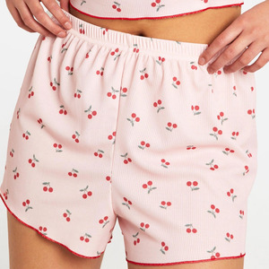 Nuevo estilo de verano para mujeres europeas y americanas, tirantes con estampado de cerezas, camiseta sin mangas, camiseta y pantalones cortos, conjunto de pijama para mujer - Product Image 4