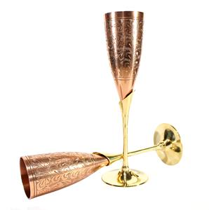 Premium Finish Brass <b>Wine</b> <b>Goblet</b> Handmade Engraved Chalice Vintage Metal Cup Antique Style Drinking Glass Barware Wedding Decor - Product Image 1