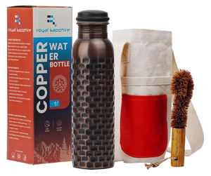 Vaso de acero inoxidable de calidad superior Estilos de lujo Botella de agua de cobre puro de buena calidad con embalaje Premium para viajes - Product Image 3