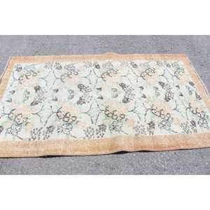 Alfombra de 3.9x7 pies, Alfombra Turca Vintage, Alfombra de Lana Marrón - Product Image 3