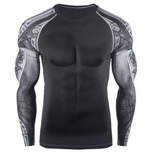 Rashguards de MMA de Spandex con Estampado Digital Personalizado para Hombre, Manga Larga, Ropa Masculina, Rashguards de MMA de Alta Calidad en Venta, OEM - Product Image 2