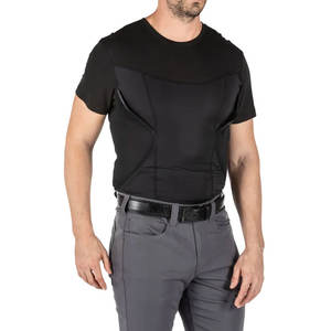Hombres táctico debajo de la cubierta de manga corta de los hombres de ocultación de cuello redondo pistola pistolera de bolsillo camisetas - Product Image 3