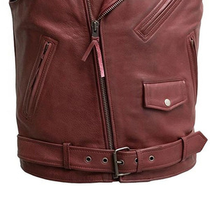 Men's New Arrival Genuine Leather Casual Style <b>Vest</b> With V-neck Collar Breathable Outer Wear For Winter Men's Leather <b>Vests</b> - Product Image 6