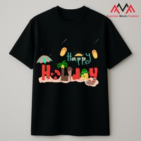 T-shirt décontracté à manches courtes en coton, fabrication OEM ODM, impression personnalisée, noir unisexe
