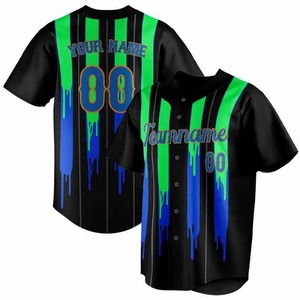 Uniformes de softball pour adultes OEM imprimés sur mesure, respirants, antibactériens, séchage rapide, maillots ras du cou à boutons complets, vêtements de grande taille - Product Image 3