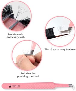 แหนบสแตนเลส น้ำหนักเบา ปลายแหลมแม่นยำ ป้องกันแสงสะท้อน ป้องกันไฟฟ้าสถิต สำหรับต่อขนตาแบบคลาสสิกและแบบวอลุ่ม ระดับมืออาชีพ - Product Image 3