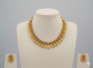 Exquisite Temple Jewellery Coin Set 62gm Traditional Indian Gold Plated <b>Necklace</b> <b>and</b> <b>Earrings</b> Perfect for Festivals <b>and</b> Weddings - Product Image 6