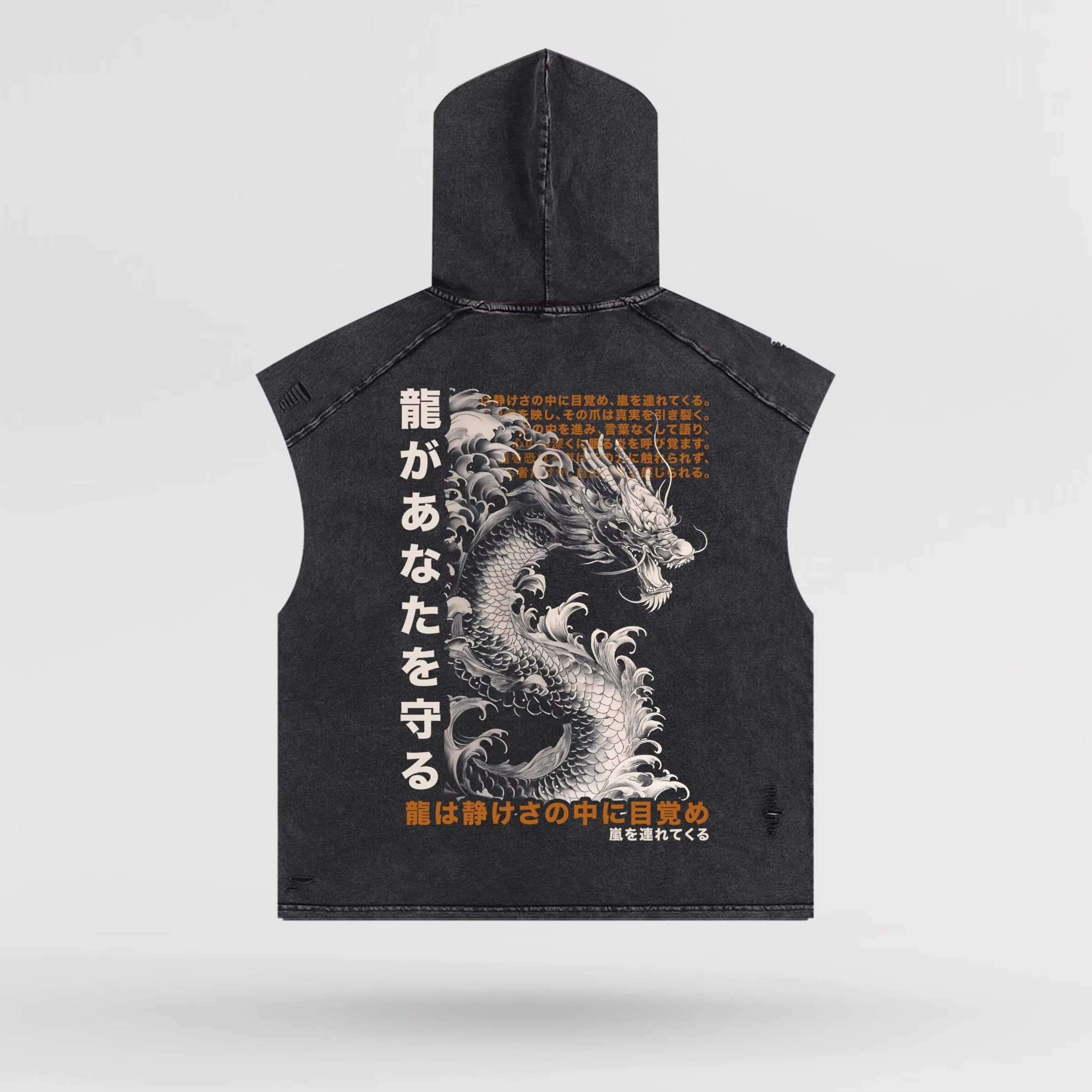 Men Stringer Gym Tank Tops - Premium Dragon Snow Washed