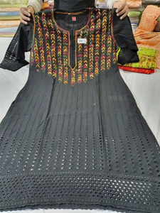 Qiankari Kurti — dernier Design avec broderie jade avant, 2020, vêtement doux et confortable, avec un magnifique fil, broderie à la main - Product Image 6