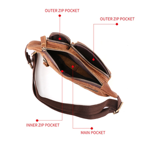 Riñonera Grande de Cuero Genuino Personalizada para Hombre y Mujer, Riñonera Ligera para Viajes, Deportes y Senderismo - Product Image 2