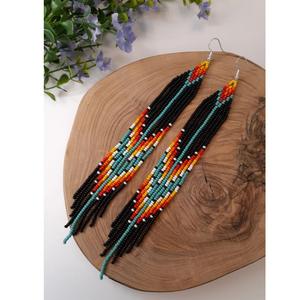 Pendientes Largos con Borlas y Cuentas de Estilo Étnico Retro Minimalista para Mujer, Pendientes de Moda con Cuentas Hechos a Mano Estilo Boho - Product Image 6