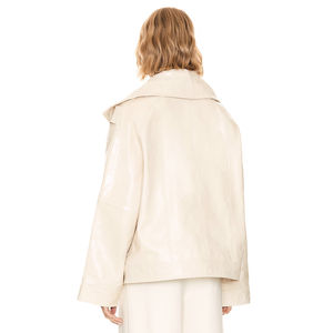 Veste en cuir véritable avec logo personnalisé pour femmes Broderie de haute qualité Séchage rapide Respirant Style Letterman Grande taille Hiver - Product Image 2