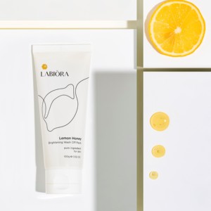 LABIORA Lemon Honey Korean Wash Off Pack Paquete exfoliante de limpieza de poros y brillo con piel hidratante - Product Image 4