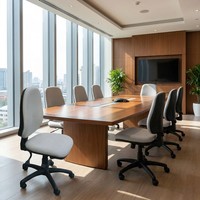 Chaise de bureau moderne Siracusa Chaise de direction ergonomique en cuir et tissu avec hauteur réglable et appui-tête en fer maillé