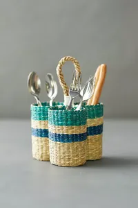 Porta Cubiertos, Organizador de Utensilios para Encimera, Porta Cubiertos de Mimbre de Hierba Marina Tejido a Mano, Organizador de Utensilios de Mimbre de Hierba Marina para Mesa - Product Image 3