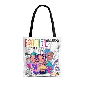 Bolso Tote de Diseño Nueva York, Elegante y Moderno, con Diseño Personalizado de Anime para Mujer, Cierre Abierto, Portátil, para Exteriores, con Forro de Nailon y Poliéster - Product Image 1