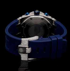 Montre de luxe sertie de diamants en moissanite VVS de haute qualité, résistante à l'eau 20 BAR, mouvement mécanique analogique en acier inoxydable - Product Image 3