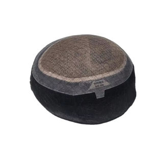 Perruque toupet Miraje Model Taz BD en cheveux humains Remy indiens avec une densité de 100%, vague profonde naturelle et vague corporelle, base en dentelle PU - Product Image 6