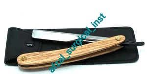 ASI, venta al por mayor, maquinilla de afeitar recta para hombres con mango de madera de nogal genuino, hoja de acero inoxidable, herramienta de peluquero para belleza y cuidado personal - Product Image 2