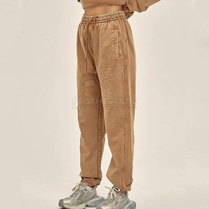 Pantalones de chándal de lavado ácido para hombre con bolsillos laterales para uso diario informal Joggers de lavado ácido de algodón suave para hombre - Product Image 4