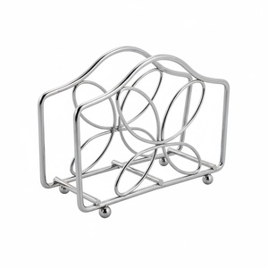 Porte-serviettes en métal vintage finition argent pour la décoration de table à manger à domicile Porte-serviettes faits à la main - Product Image 1
