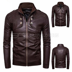Chaquetas de cuero de oveja para hombre de alta calidad con bordado de chenilla y estilos de bombardero clásicos - Product Image 4