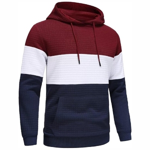 Sweat à capuche tendance bleu marine et blanc, style streetwear moderne et décontracté avec poche kangourou, design personnalisé - Product Image 4