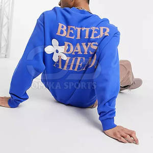 Sudadera con estampado de soplo para hombre, jersey de cuello redondo de gran tamaño con estampado de letras en negrita para moda urbana - Product Image 3