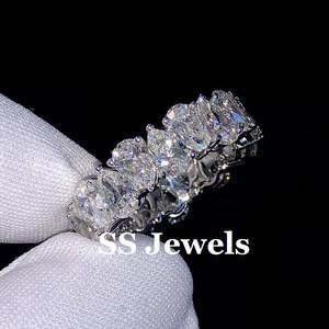 925 Silver Moissanite Eternity Band <b>Ring</b> Pear Shape VVS Diamond Wedding <b>Ring</b> Women's Anniversary Gift <b>Iced</b> Wedding <b>Ring</b> - Product Image 2
