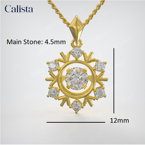 Collier pendentif en pierre CZ de style de luxe en or jaune 14 carats pour femmes bijoux à la mode pour les fêtes fabricant vietnamien fait à la main - Product Image 4