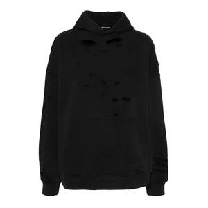 Sweat à Capuche Surdimensionné Distressed Retro Streetwear Design de Trou Personnalisé Usine Entière - Product Image 4