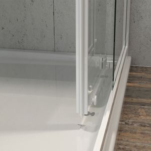 Box doccia angolare a due porte scorrevoli con cristallo indurito trasparente misura 66.5-69.5x66.5-69. 5xh... - Product Image 4