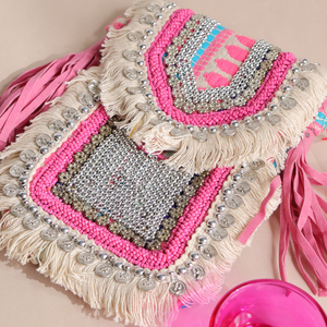 Exclusivo diseñador Banjara Boho Beaded Ladies Sling Bag Accesorio de noche hecho a mano por glowin fashion - Product Image 3