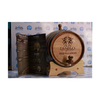 Barril de Tequila de 1 Litro al Mejor Precio, Barril de Madera con Borde Negro, Acabado Lacado para Cerveza, Compra a Bajo Costo