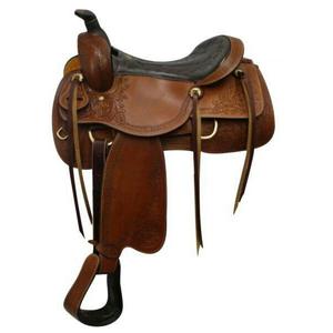 Selle de cheval en cuir occidental de qualité supérieure avec arçon en bois, designs durables, respectueux de l'environnement, 100% cuir de vache véritable, fabriqué en Inde - Product Image 3