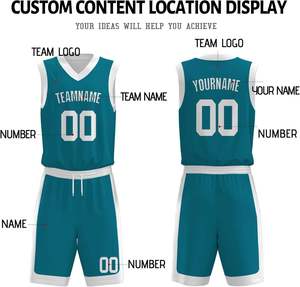 Ensembles uniformes de basket-ball pour hommes personnalisés Impression professionnelle par transfert de chaleur 100% polyester antibactérien respirant basket-ball - Product Image 4