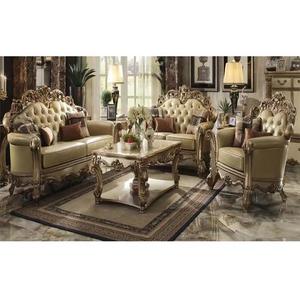 Juego de Sofás de Sala de Estar de Estilo Francés de Lujo, Madera de Teca de Estilo Indio, Tamaño y Color Personalizables, Muebles de Salón - Product Image 1