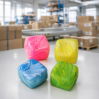 Jouet sensoriel souple en gel marbré, cube anti-stress à récupération lente, portable, couleur personnalisée, cadeau, OEM, ODM, vente en gros