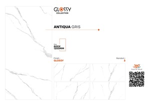 Piastrelle in ceramica porcellanato aspetto marmo <span class=keywords><strong>Antiqua</strong></span> Gris finitura lucida qualità Premium 600x1200mm piastrelle per soggiorno e camera da letto - Product Image 2