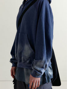 เสื้อฮู้ดดี้ผู้ชายทรงโอเวอร์ไซส์สไตล์วินเทจ ซิปหน้า ผ้าฟลีซคุณภาพพรีเมียม ระบายอากาศได้ดี เหมาะสำหรับฤดูหนาว  ออกแบบได้ตามต้องการ ล้างสีแบบแอซิดวอช - Product Image 2