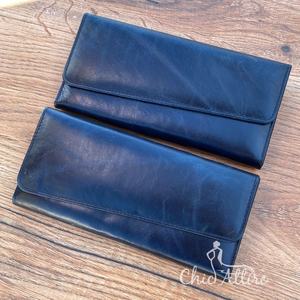 Portefeuille long en cuir véritable pleine fleur pour femmes RFID pochette en cuir de vachette de haute qualité fentes pour cartes de crédit portefeuilles de luxe - Product Image 1