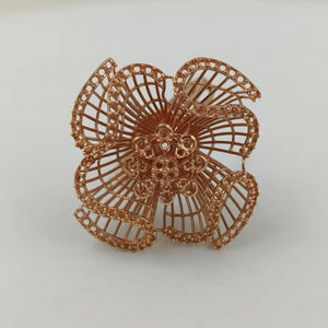 Bagues en diamant naturel rond brillant de taille brillant, plaquées or rose rhodié, certifiées IGI, design italien de luxe pour femmes - Product Image 3