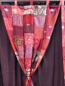 Cortina opaca de retazos Sari de seda hecha a mano Bohemia para el hogar, boda, puerta de ventana y cenefa decorativa colgante - Product Image 3