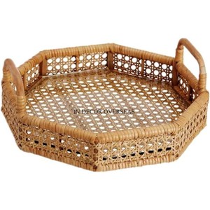 Luxurious Quality Rattan Made Custom Shape And Size Luxury Food And Other Items Serving <b>Tray</b> Home And Hotel Kitchenware Supplies - Product Image 1