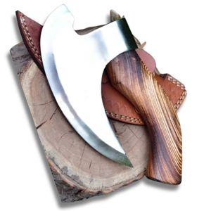 Lo último en hacha vikinga de acero inoxidable forjada a mano personalizada Chef Premium grabado a mano mango de madera Funda de cuero uso en la cocina - Product Image 1