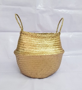 High quality colorful <b>baskets</b> new design <b>seagrass</b> belly <b>basket</b> for home <b>storage</b> & organization decoration from Vietnam - Product Image 3