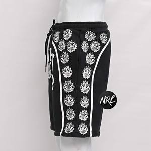 Algodón pesado streetwear bordado verano francés Terry patrón desgastado secado rápido al por mayor 100% poliéster hombres cortos - Product Image 2