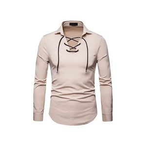 Scottish Jacobite <b>Shirt</b> Men Anti Wrinkle Long Sleeve Ghillie Kilt <b>Shirt</b> Eco Friendly <b>Linen</b> Material Vintage Highland Lace - Product Image 1