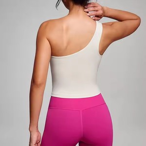 Twill Impex One Shoulder Athletic Crop Top para mujer Tanque de entrenamiento asimétrico para gimnasio, baile, fitness personalizado OEM - Product Image 3