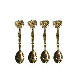 Cubiertos de acero inoxidable de alta calidad de lujo, juego de 1 pieza con mango dorado pulido, estilo americano - Product Image 4